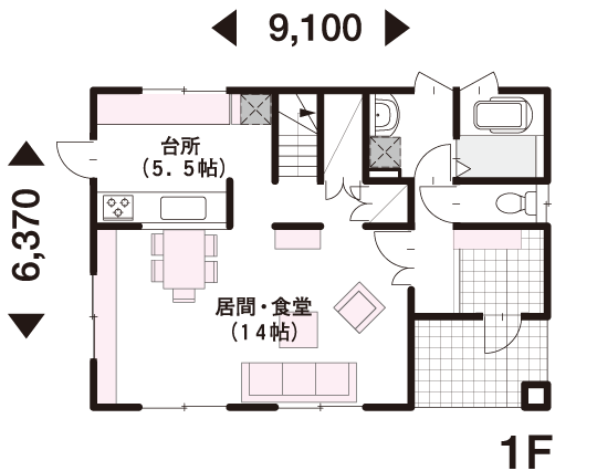 32坪 2階建 南向き の間取り 間取り集500プラン あたりまえ の間取り集 ミサワホーム 32坪 2階建 南向き の間取り 間取り集500プラン あたりまえ の間取り集 ミサワホーム