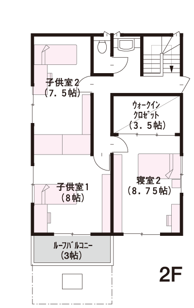 40坪 2階建 西向き の間取り 間取り集500プラン あたりまえ の間取り集 ミサワホーム