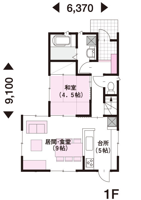 29坪 2階建 北向き の間取り 間取り集500プラン あたりまえ の間取り集 ミサワホーム